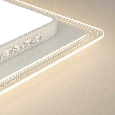 Moderne Einfachheit Hardware Acryl Rechteckig Quadratisch Rund Gestreift LED Deckenleuchte für Wohnzimmer 