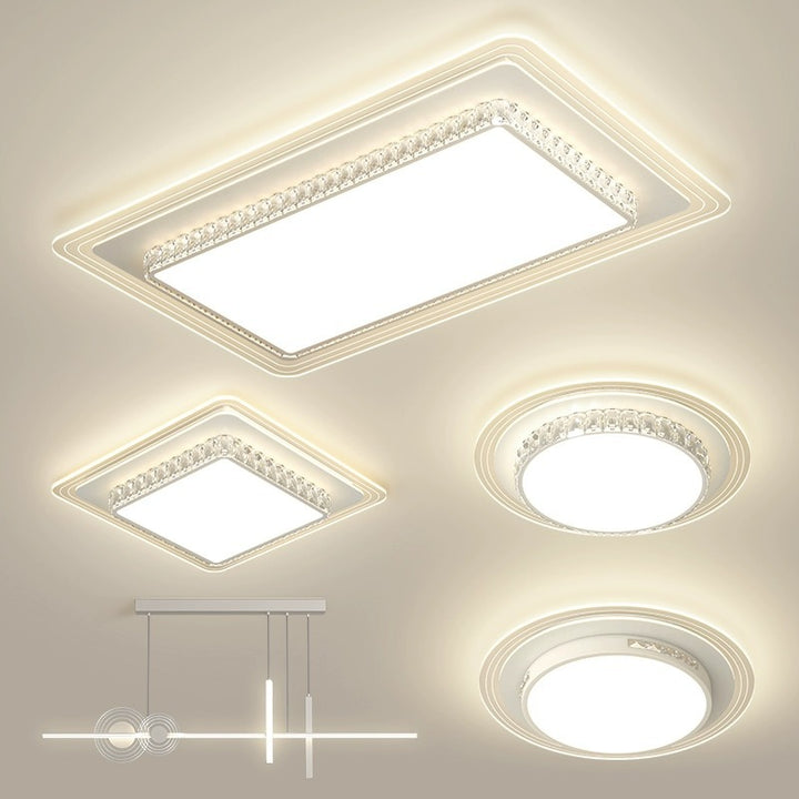 Modern Simplicity Hardware Acrylic Rectangular Square Round LED Flush Mount Ceiling Light For Living Room