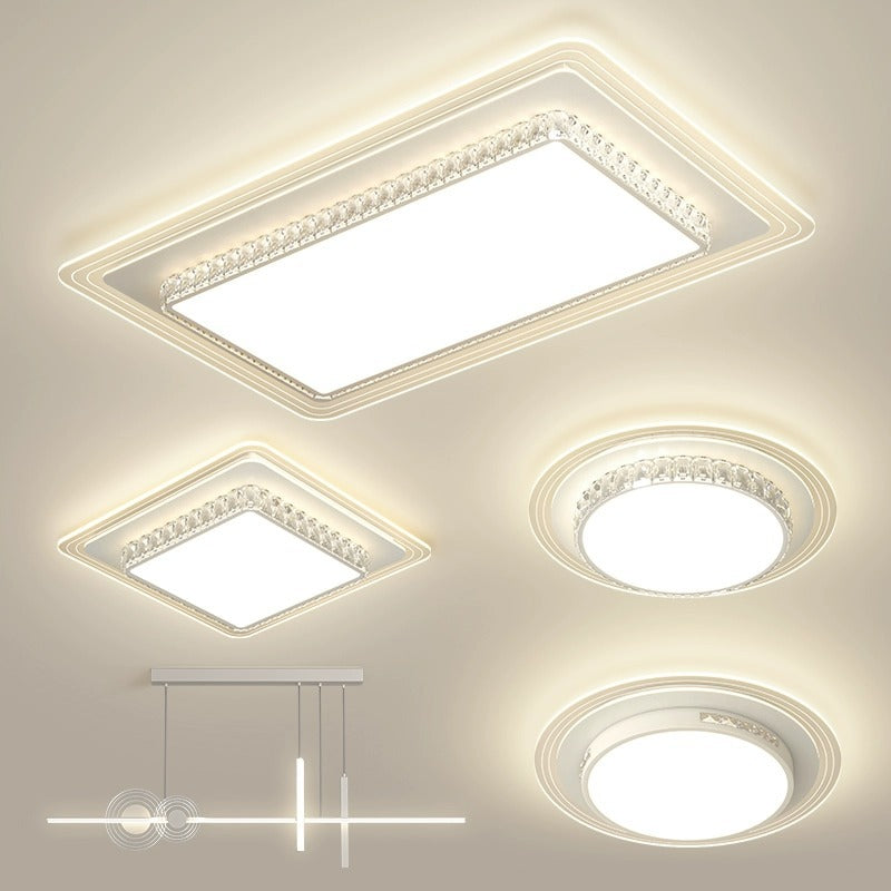Lumière de plafond LED encastrée rectangulaire carrée ronde en acrylique pour salon avec matériel de simplicité moderne 