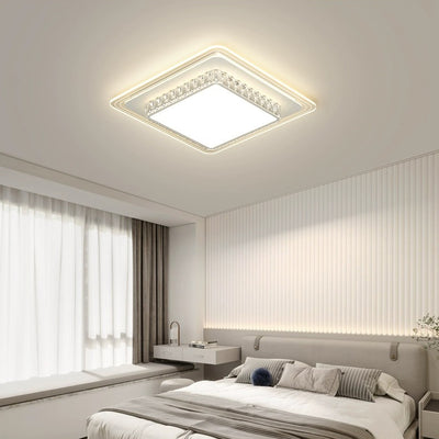 Lumière de plafond LED encastrée rectangulaire carrée ronde en acrylique pour salon avec matériel de simplicité moderne 