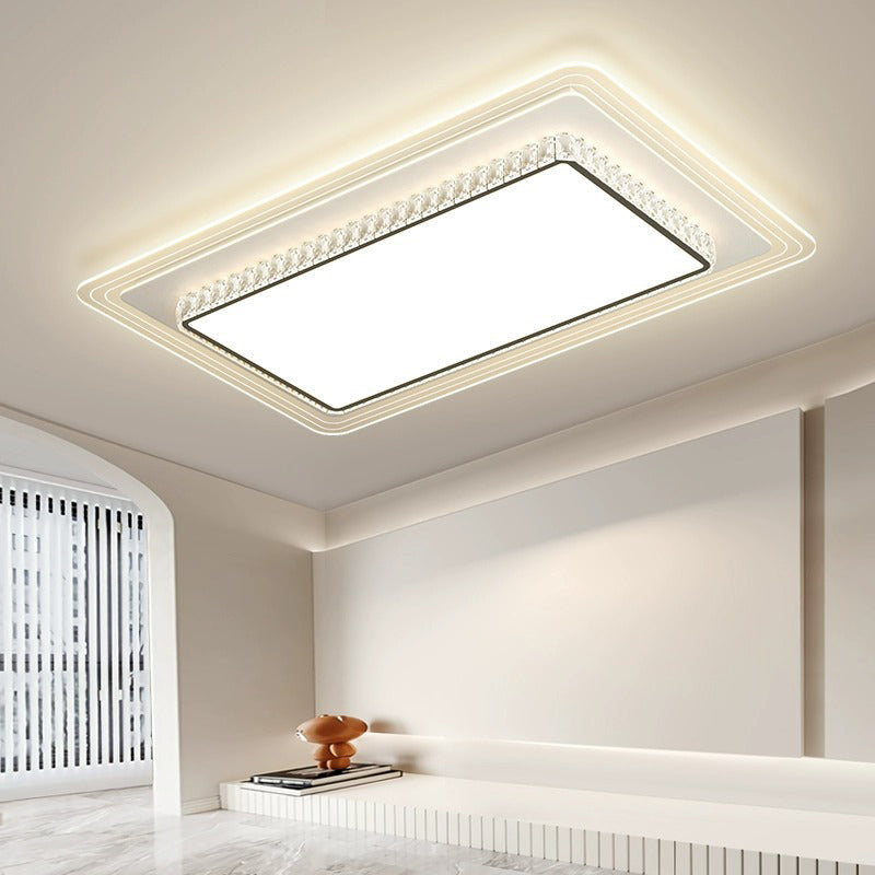 Lumière de plafond LED encastrée rectangulaire carrée ronde en acrylique pour salon avec matériel de simplicité moderne 