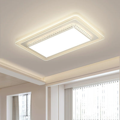 Lumière de plafond LED encastrée rectangulaire carrée ronde en acrylique pour salon avec matériel de simplicité moderne 