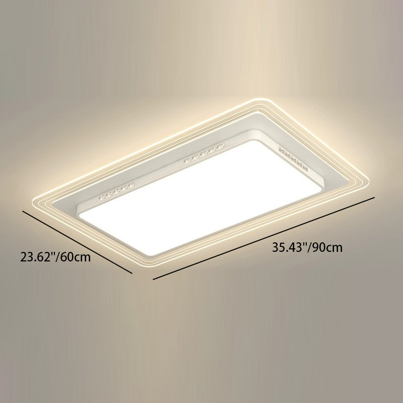 Moderne Einfachheit Hardware Acryl Rechteckig Quadratisch Rund Gestreift LED Deckenleuchte für Wohnzimmer 