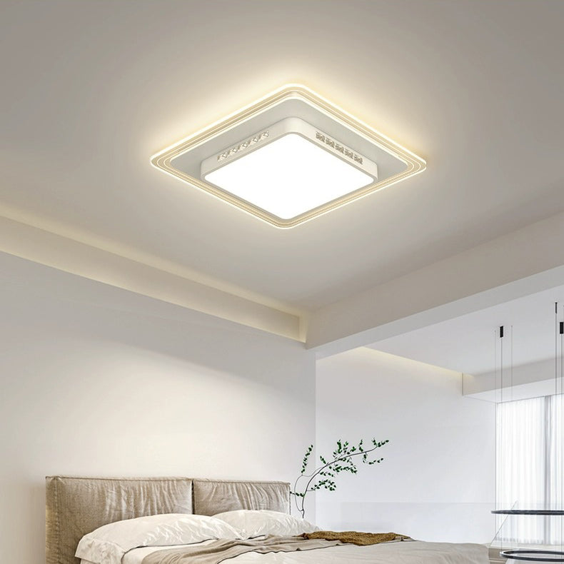 Moderne Einfachheit Hardware Acryl Rechteckig Quadratisch Rund Gestreift LED Deckenleuchte für Wohnzimmer 