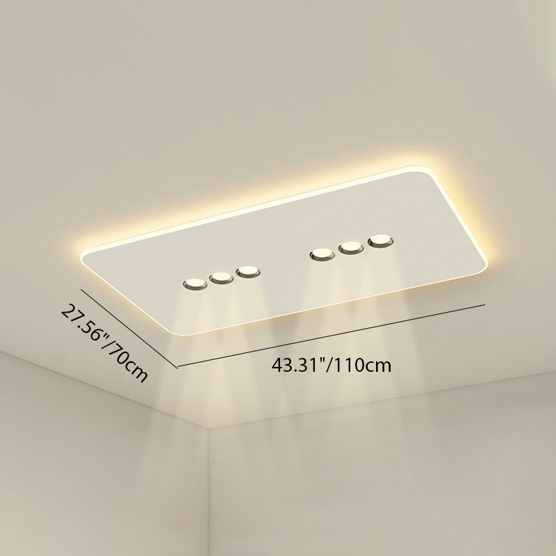 Plafonnier LED moderne minimaliste en fer et acrylique rectangulaire, carré, rond pour salon 