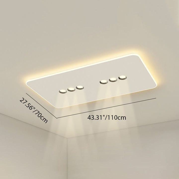 Plafonnier LED moderne minimaliste en fer et acrylique rectangulaire, carré, rond pour salon 
