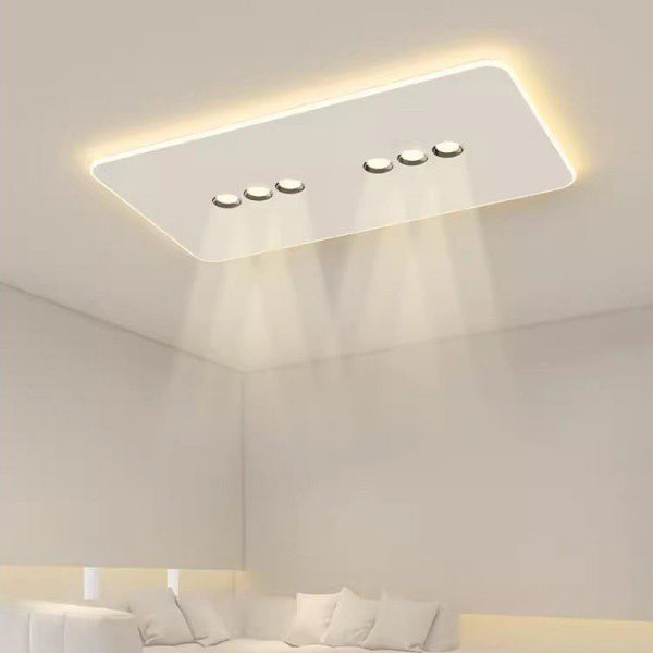 Plafonnier LED moderne minimaliste en fer et acrylique rectangulaire, carré, rond pour salon 