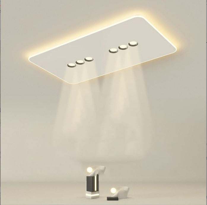 Plafonnier LED moderne minimaliste en fer et acrylique rectangulaire, carré, rond pour salon 