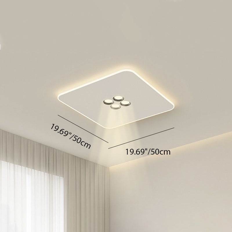 Plafonnier LED moderne minimaliste en fer et acrylique rectangulaire, carré, rond pour salon 