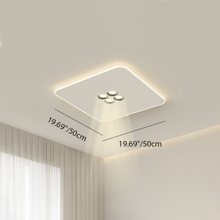 Plafonnier LED moderne minimaliste en fer et acrylique rectangulaire, carré, rond pour salon 