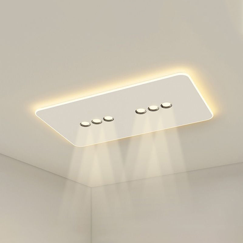 Plafonnier LED moderne minimaliste en fer et acrylique rectangulaire, carré, rond pour salon 