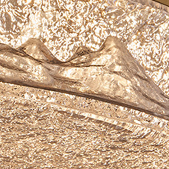 Zeitgenössische skandinavische Deckenleuchte aus Edelstahl, Eisen, Harz mit rundem Crackle-LED-Flush-Mount für das Schlafzimmer 