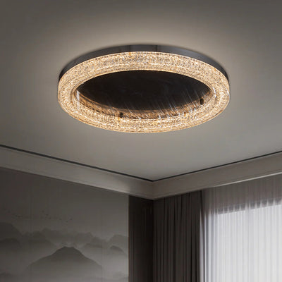 Moderne Einfachheit Edelstahl Harz Runde Welle LED Deckenleuchte Für Schlafzimmer 