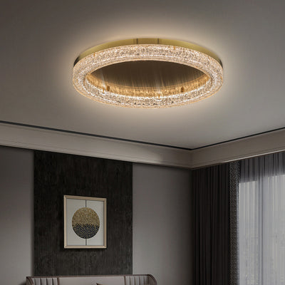 Moderne Einfachheit Edelstahl Harz Runde Welle LED Deckenleuchte Für Schlafzimmer 