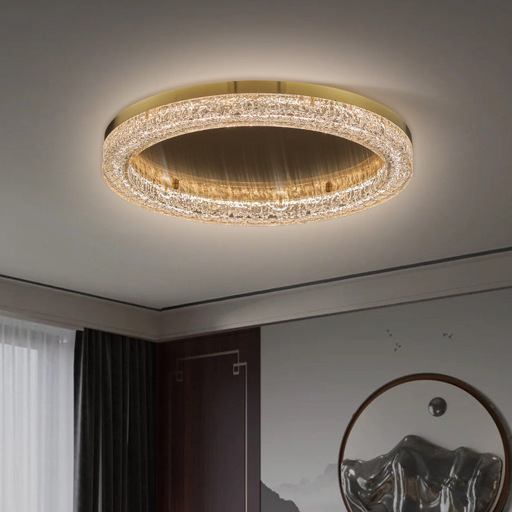 Moderne Einfachheit Edelstahl Harz Runde Welle LED Deckenleuchte Für Schlafzimmer 