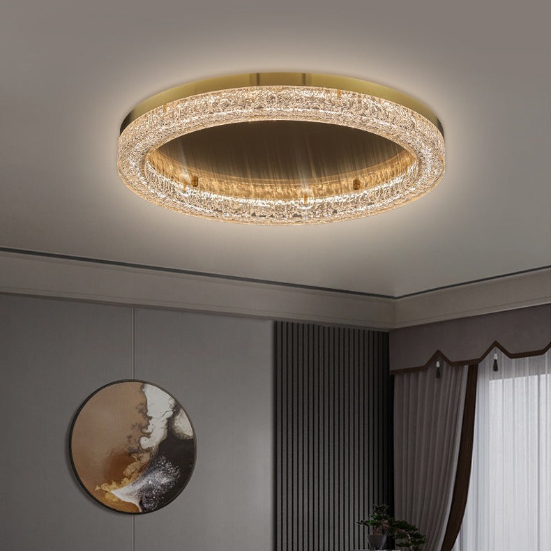 Moderne Einfachheit Edelstahl Harz Runde Welle LED Deckenleuchte Für Schlafzimmer 