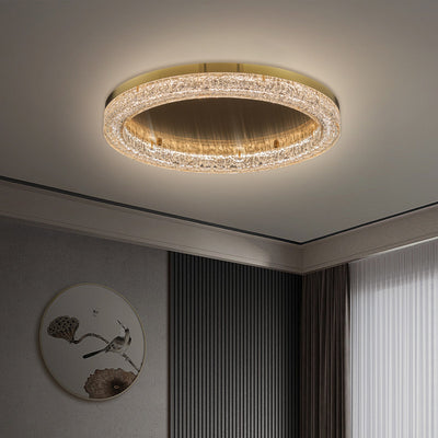 Moderne Einfachheit Edelstahl Harz Runde Welle LED Deckenleuchte Für Schlafzimmer 