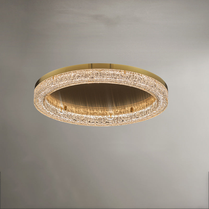 Moderne Einfachheit Edelstahl Harz Runde Welle LED Deckenleuchte Für Schlafzimmer 