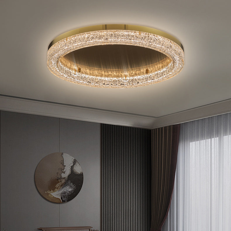 Moderne Einfachheit Edelstahl Harz Runde Welle LED Deckenleuchte Für Schlafzimmer 