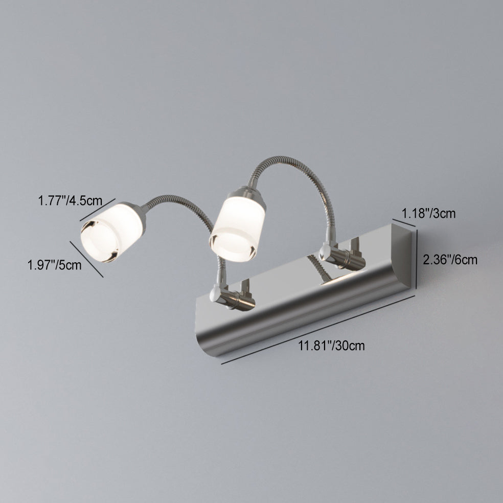 Moderne Einfachheit Edelstahl Eisen Aluminium Acryl Schwanenhals Schlauch Flexibler Schlauch LED Wandleuchte Lampe Spiegellicht für Badezimmer 