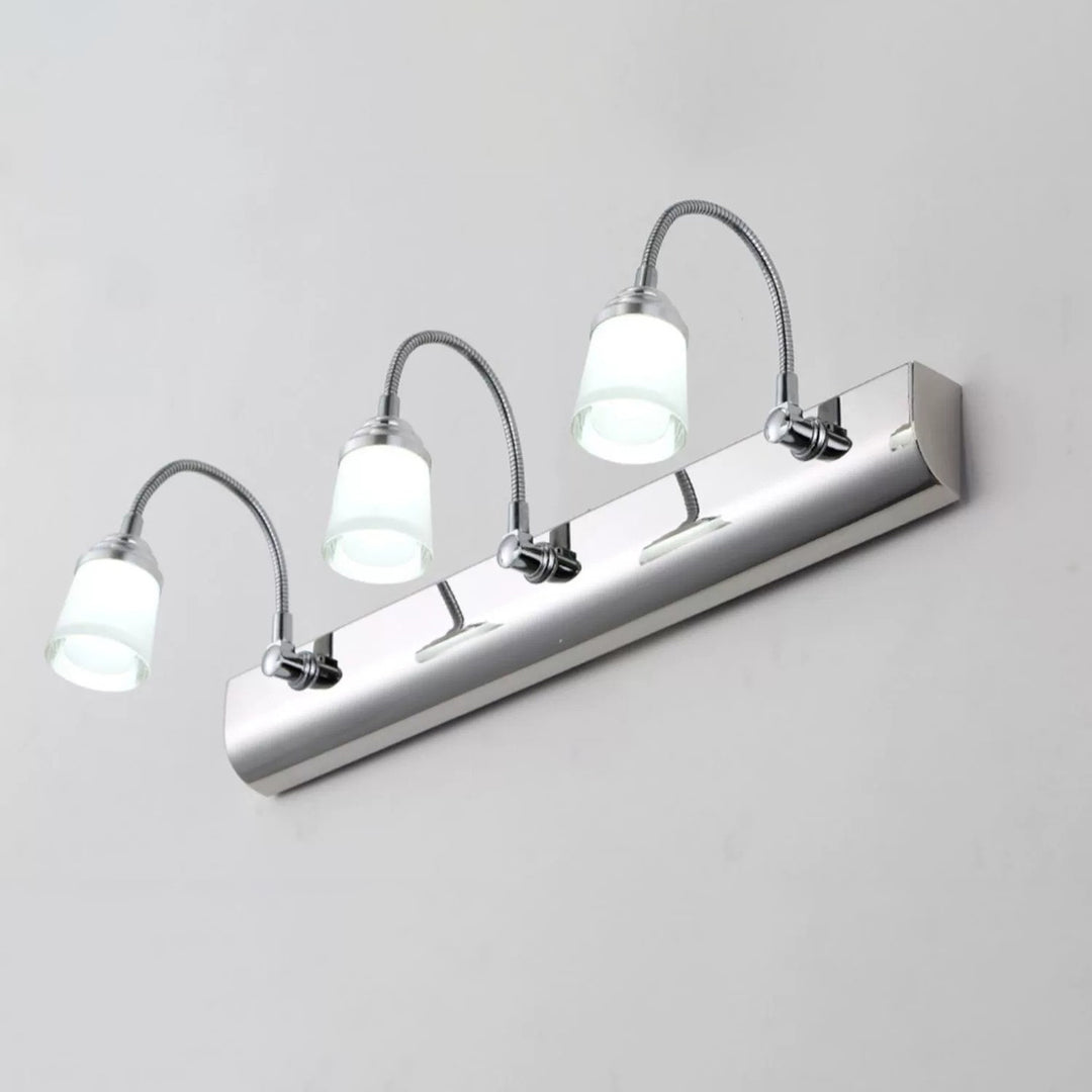 Moderne Einfachheit Edelstahl Eisen Aluminium Acryl Schwanenhals Schlauch Flexibler Schlauch LED Wandleuchte Lampe Spiegellicht für Badezimmer 
