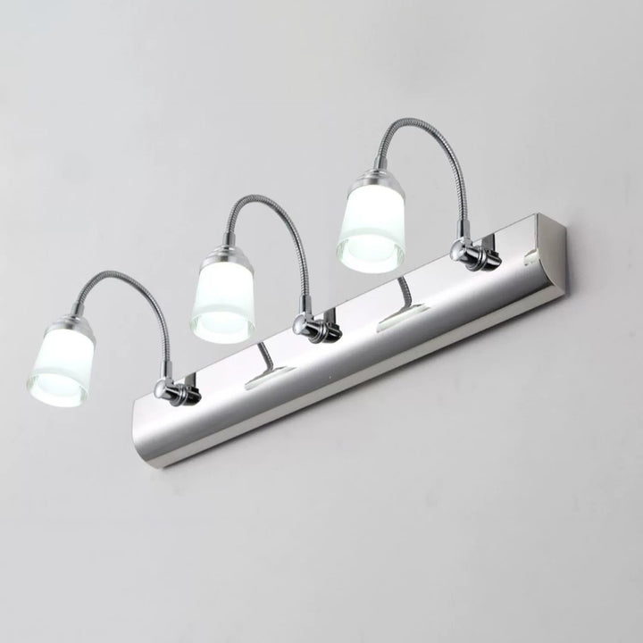 Moderne Einfachheit Edelstahl Eisen Aluminium Acryl Schwanenhals Schlauch Flexibler Schlauch LED Wandleuchte Lampe Spiegellicht für Badezimmer 