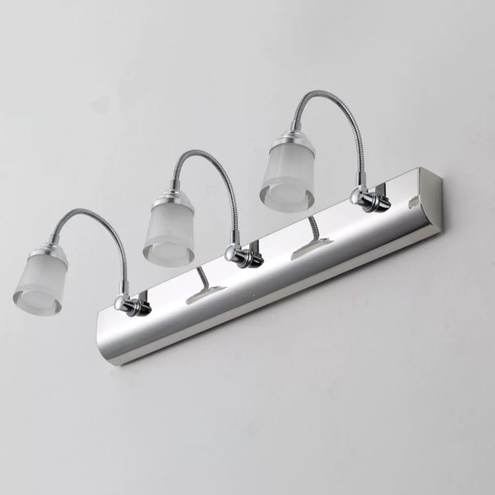 Moderne Einfachheit Edelstahl Eisen Aluminium Acryl Schwanenhals Schlauch Flexibler Schlauch LED Wandleuchte Lampe Spiegellicht für Badezimmer 