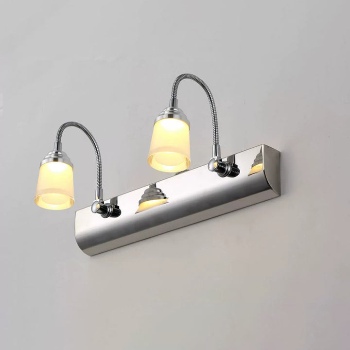 Moderne Einfachheit Edelstahl Eisen Aluminium Acryl Schwanenhals Schlauch Flexibler Schlauch LED Wandleuchte Lampe Spiegellicht für Badezimmer 