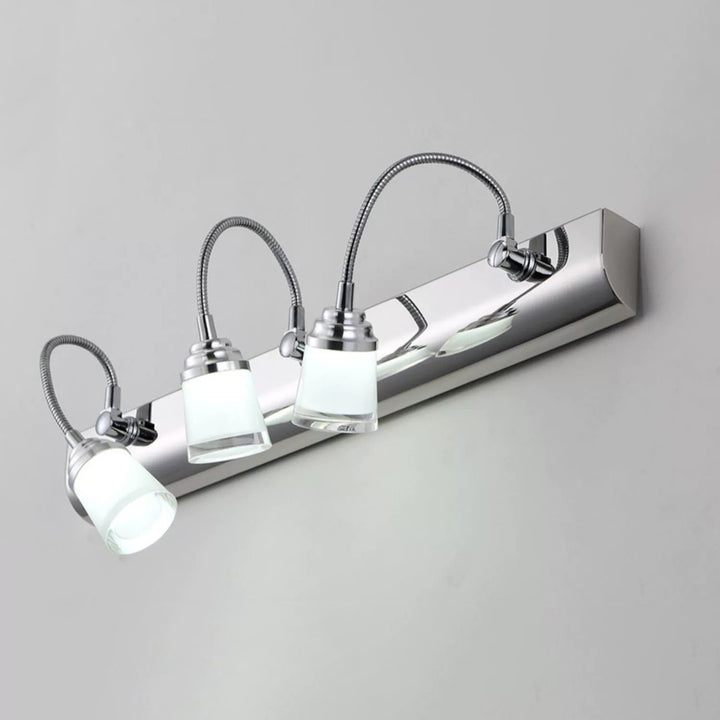Moderne Einfachheit Edelstahl Eisen Aluminium Acryl Schwanenhals Schlauch Flexibler Schlauch LED Wandleuchte Lampe Spiegellicht für Badezimmer 