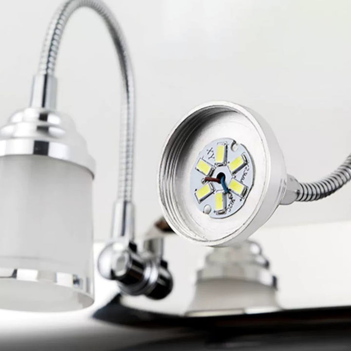 Moderne Einfachheit Edelstahl Eisen Aluminium Acryl Schwanenhals Schlauch Flexibler Schlauch LED Wandleuchte Lampe Spiegellicht für Badezimmer 