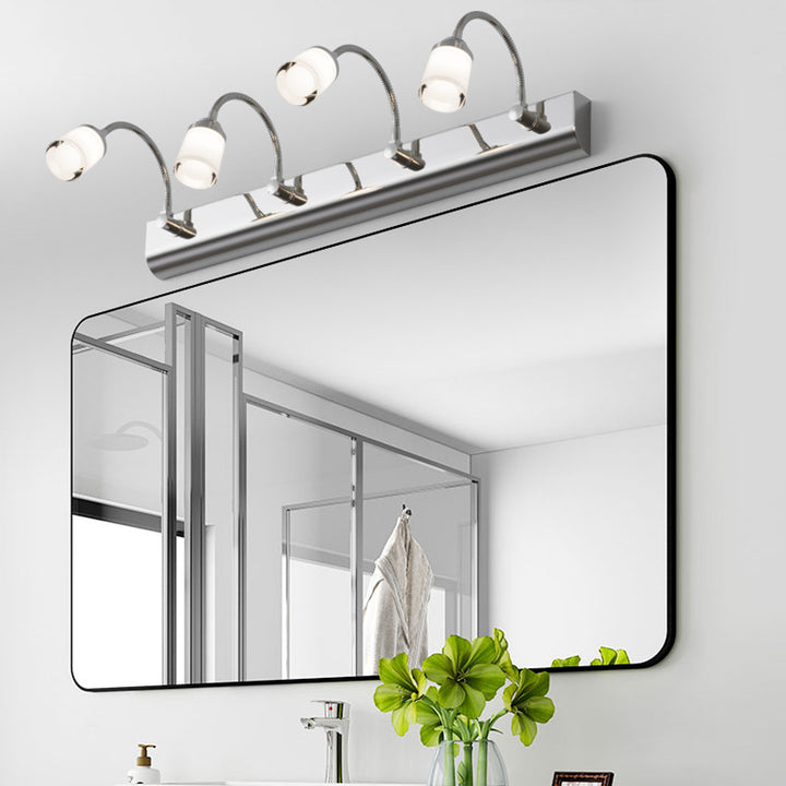 Moderne Einfachheit Edelstahl Eisen Aluminium Acryl Schwanenhals Schlauch Flexibler Schlauch LED Wandleuchte Lampe Spiegellicht für Badezimmer 