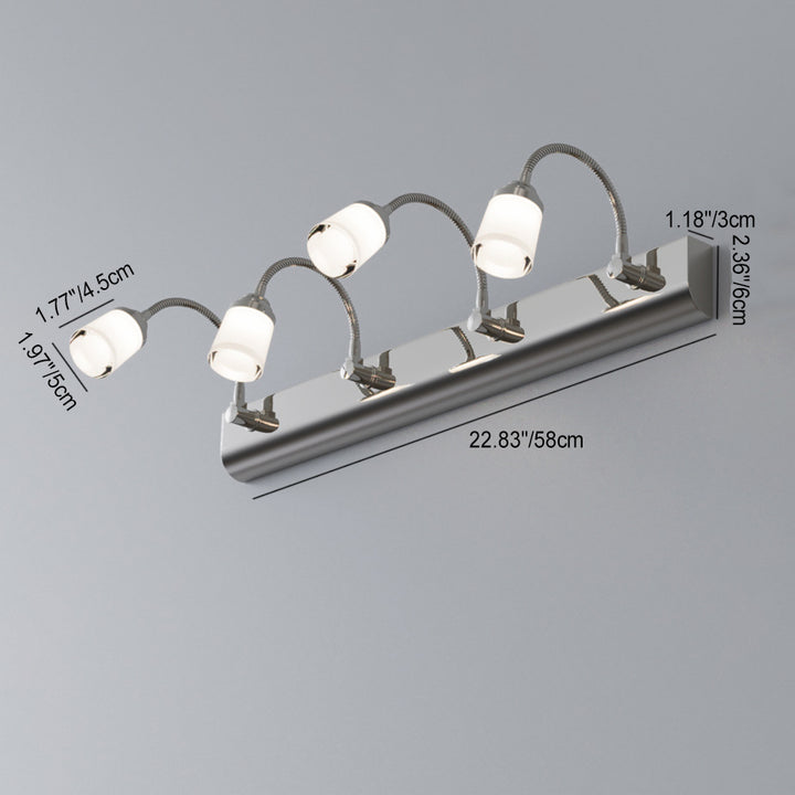 Moderne Einfachheit Edelstahl Eisen Aluminium Acryl Schwanenhals Schlauch Flexibler Schlauch LED Wandleuchte Lampe Spiegellicht für Badezimmer 