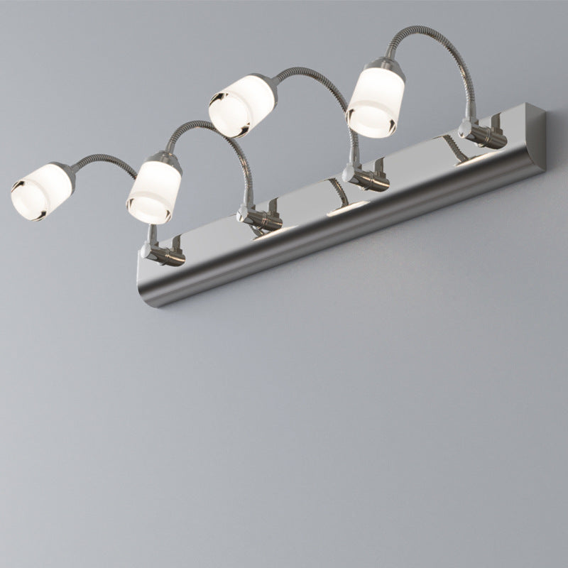 Moderne Einfachheit Edelstahl Eisen Aluminium Acryl Schwanenhals Schlauch Flexibler Schlauch LED Wandleuchte Lampe Spiegellicht für Badezimmer 