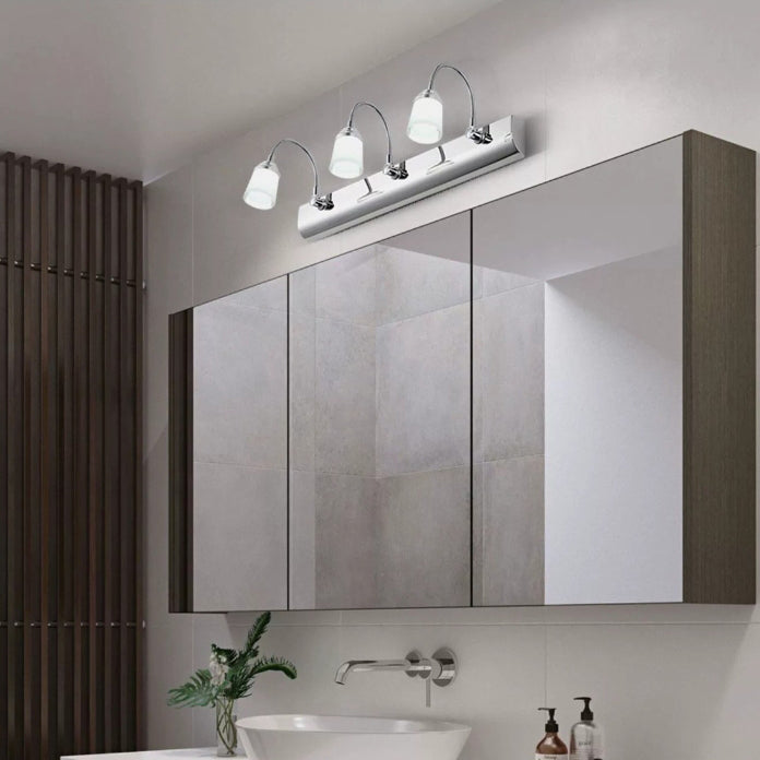 Moderne Einfachheit Edelstahl Eisen Aluminium Acryl Schwanenhals Schlauch Flexibler Schlauch LED Wandleuchte Lampe Spiegellicht für Badezimmer 