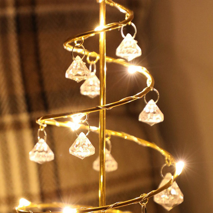 Moderne Art Deco Kupfer Eisen Acryl Kunststoff Batterie Weihnachtsbaum Stern LED Tischlampe Nachtlicht für Schlafzimmer 