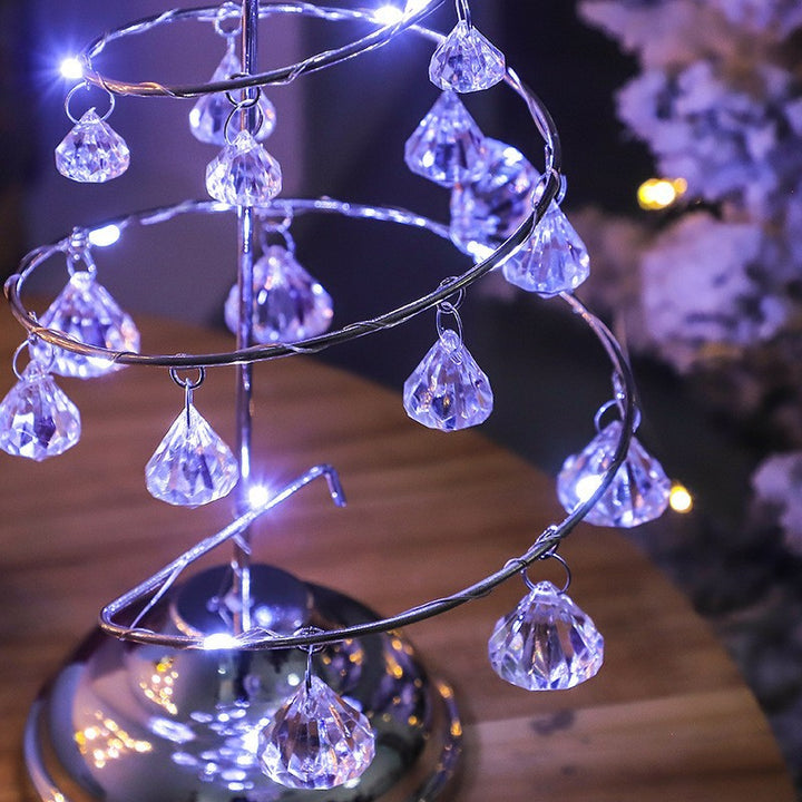 Moderne Art Deco Kupfer Eisen Acryl Kunststoff Batterie Weihnachtsbaum Stern LED Tischlampe Nachtlicht für Schlafzimmer 