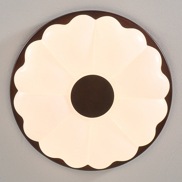 Luz de techo empotrada LED de hardware retro contemporáneo acrílico redondo con flor para dormitorio 