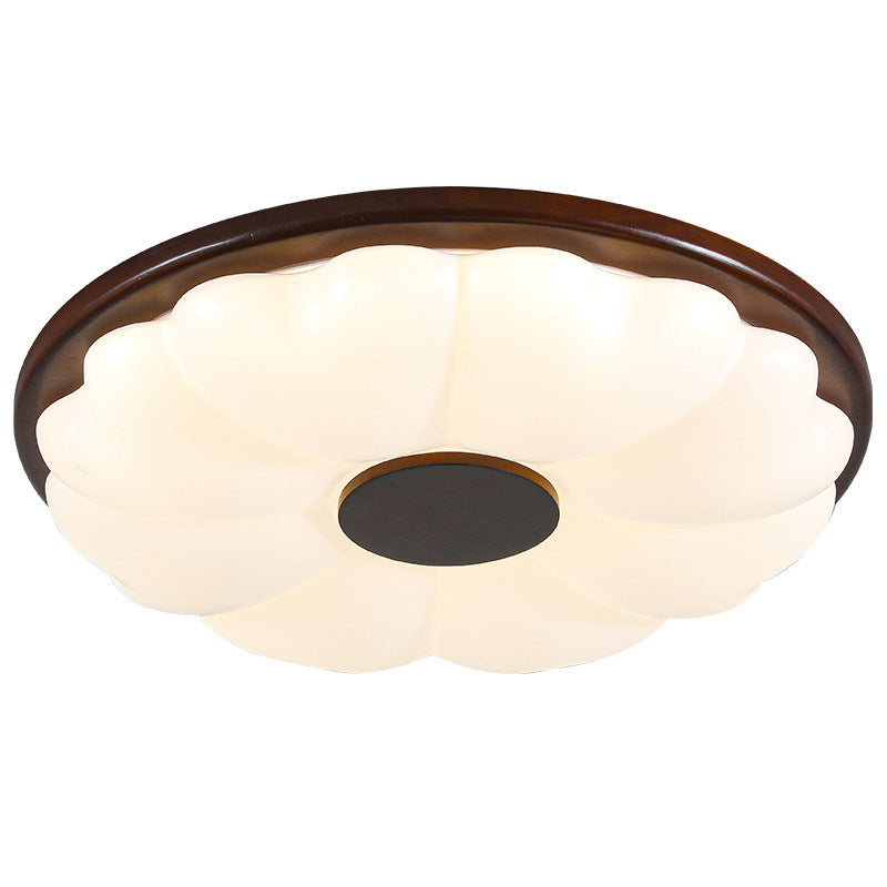 Luz de techo empotrada LED de hardware retro contemporáneo acrílico redondo con flor para dormitorio 