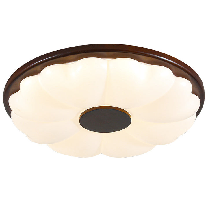 Luz de techo empotrada LED de hardware retro contemporáneo acrílico redondo con flor para dormitorio 