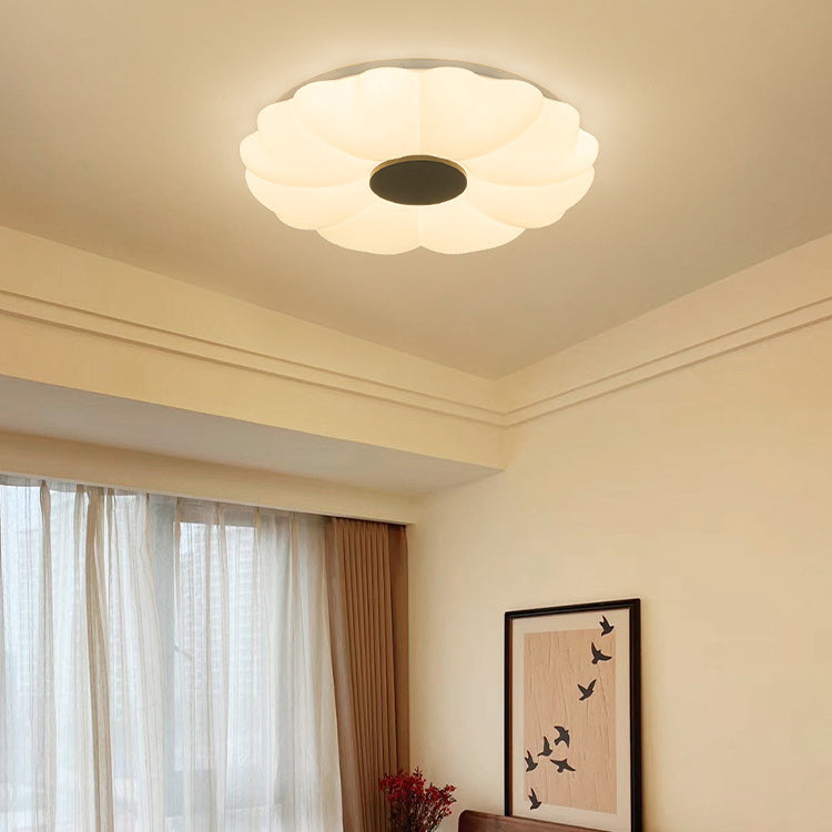 Luz de techo empotrada LED de hardware retro contemporáneo acrílico redondo con flor para dormitorio 