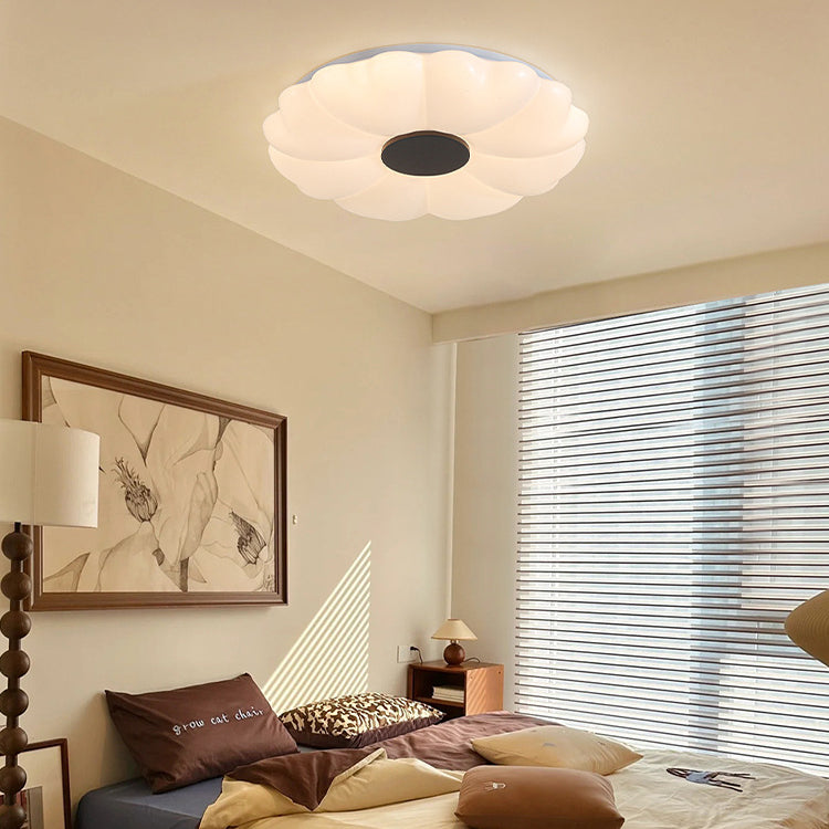Luz de techo empotrada LED de hardware retro contemporáneo acrílico redondo con flor para dormitorio 