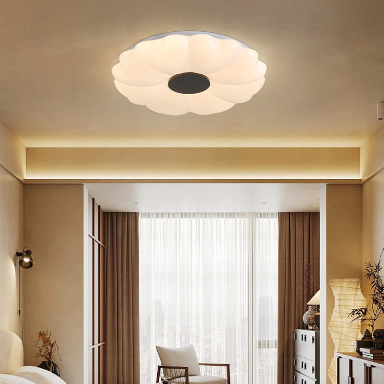 Luz de techo empotrada LED de hardware retro contemporáneo acrílico redondo con flor para dormitorio 