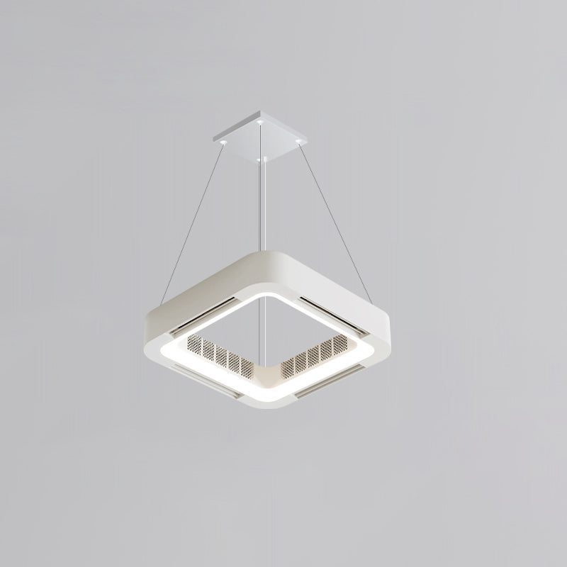 Moderne Einfachheit ABS Acryl Hardware Quadrat LED Deckenventilator Licht Kronleuchter für Schlafzimmer 
