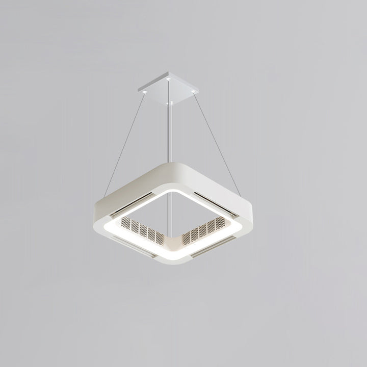Moderne Einfachheit ABS Acryl Hardware Quadrat LED Deckenventilator Licht Kronleuchter für Schlafzimmer 