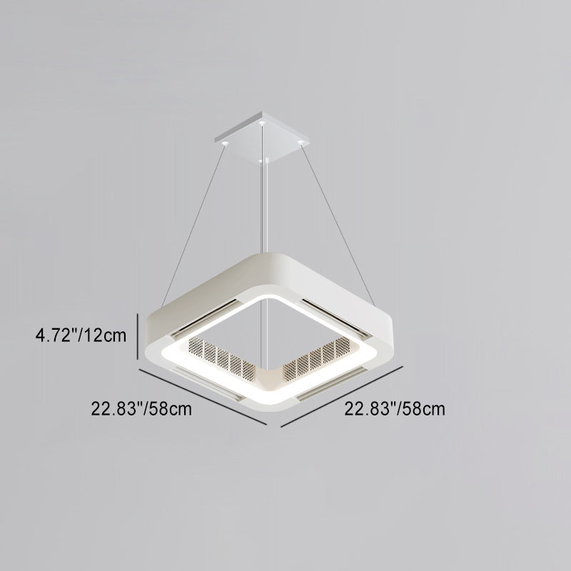 Moderne Einfachheit ABS Acryl Hardware Quadrat LED Deckenventilator Licht Kronleuchter für Schlafzimmer 