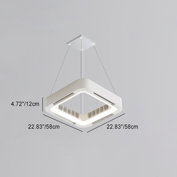 Moderne Einfachheit ABS Acryl Hardware Quadrat LED Deckenventilator Licht Kronleuchter für Schlafzimmer 