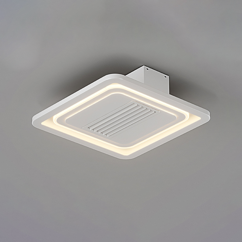 Ventilador de techo sin aspas con luz LED cuadrada redonda de aluminio acrílico hierro de simplicidad moderna para dormitorio 