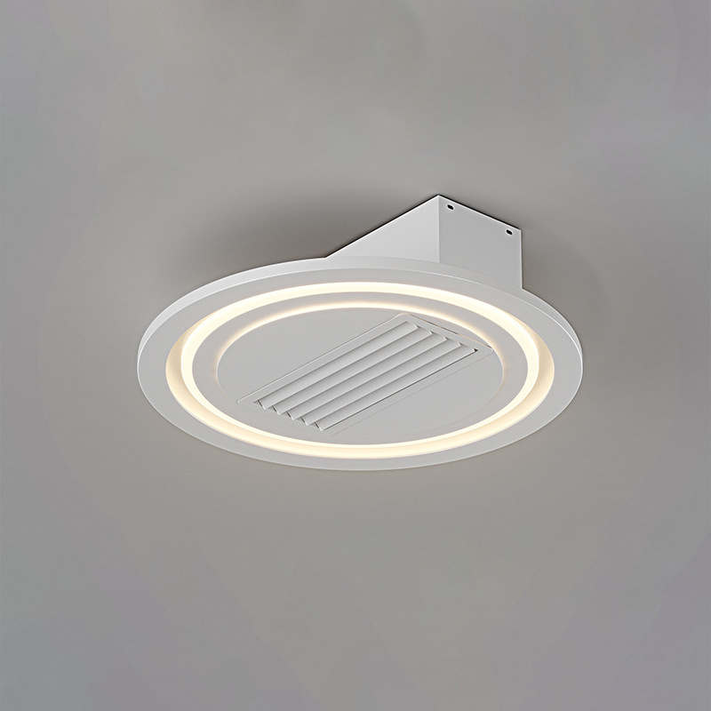 Ventilador de techo sin aspas con luz LED cuadrada redonda de aluminio acrílico hierro de simplicidad moderna para dormitorio 