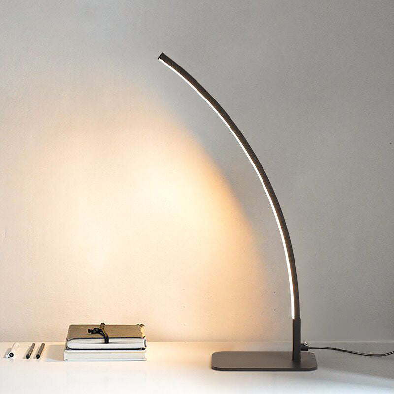 Modern Minimalist USB Curved Iron Aluminum LED Desk Lamp For Study