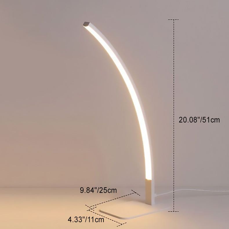 Modern Minimalist USB Curved Iron Aluminum LED Desk Lamp For Study